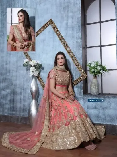 Picture of indian designer bollywood shrdha style beige net party,