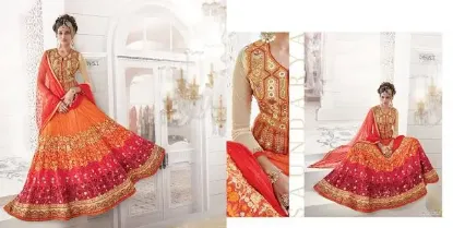 Picture of indian designer gajari barfi silk embroidery with hand,