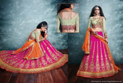 Picture of indian designer heavy work silk bridal lehenga pakista,