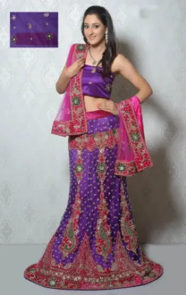 Picture of indian designer heavy work silk bridal lehenga pakistan