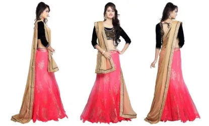 Picture of indian designer lehenga choli mono net fabric lehenga,c