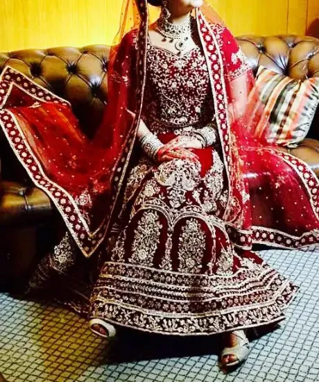 Picture of indian designer lehenga choli padding heavy work bridal