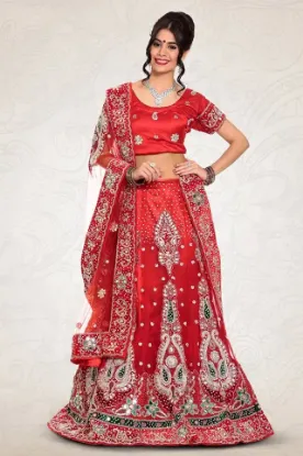 Picture of indian designer lehenga choli velvet lengha net dupatta