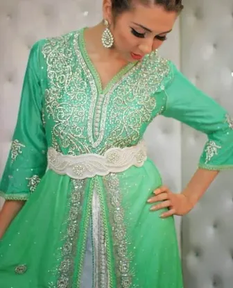 Picture of wedding gown neck design abaya jilbab kaftan dress duba