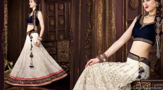 Picture of indian designer wedding party wear lehenga choli ferozi