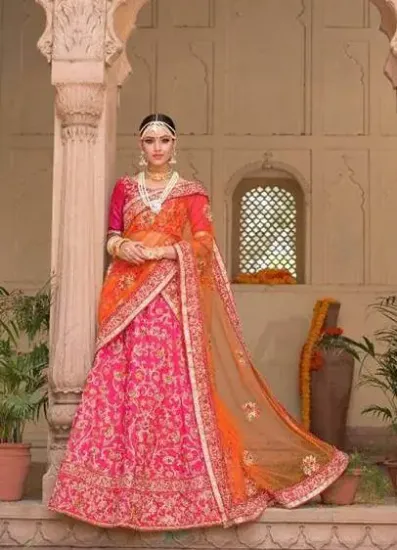 Picture of indian designer wedding party wear lehenga choli ttlehe