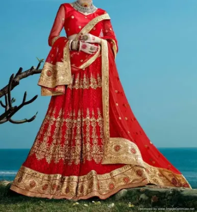 Picture of indian designer wedding party wear lehenga choli ttlehe