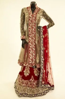 Picture of indian embroidered women's georgette fabric lehenga ch,