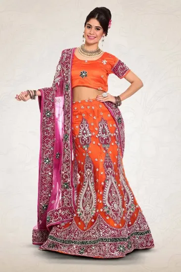 Picture of indian ethnic bridal lehenga choli wedding party wear w