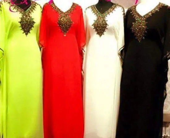 Picture of v neck wedding gown pattern abaya jilbab kaftan dress d