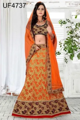 Picture of indian fashion pure heavy brocade lehenga choliwedding 