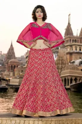 Picture of indian fashion pure heavy brocade lehenga choliwedding,