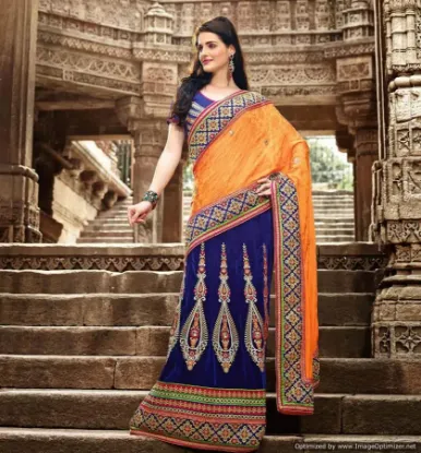 Picture of indian pakistani bollywood designer silk saree wedding,