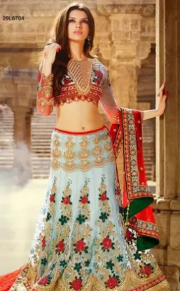 Picture of indian pakistani bridal lehenga choli wedding party wea