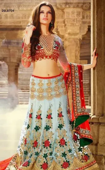 Picture of indian pakistani bridal lehenga choli wedding party wea