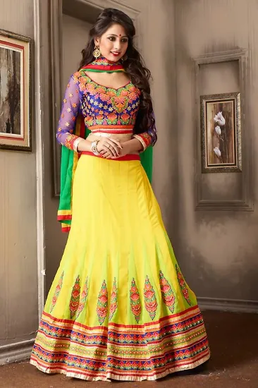 Picture of indian pakistani bridal lehenga gown wedding party wear