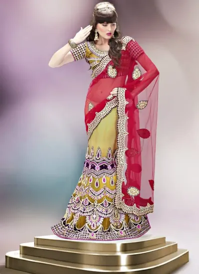 Picture of indian pakistani wedding party wear lehenga choli royal