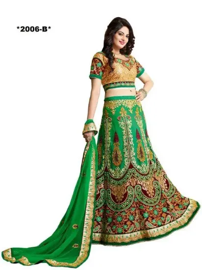 Picture of indian traditional pakistani bridal designer raw silk ,