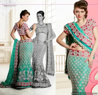 Picture of indian wedding party wear designer lehenga pakistani b,