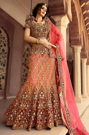 Picture of indian wedding party wear lehenga choli designer lengha