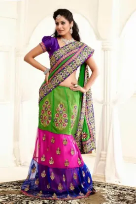 Picture of indian women bollywood designer party lehenga saree pa,