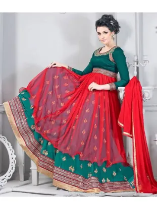 Picture of latest designer traditional embroidered indian women's,