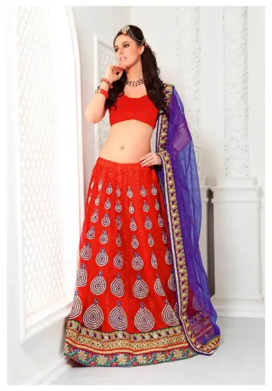 Picture of latest velvet lehenga choli designs,ghagra choli images