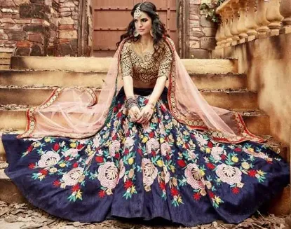 Picture of latest wedding lehenga choli anarkali walima gold eid ,