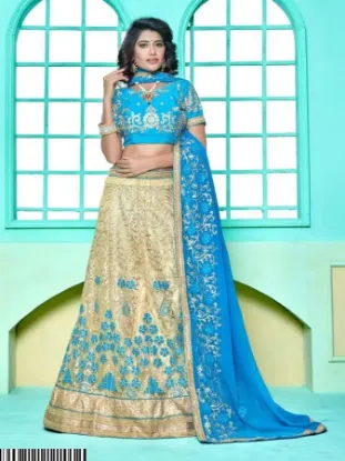 Picture of lehenga bollywood indian wedding designer heavy embroid