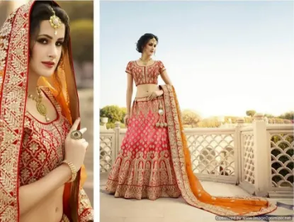 Picture of lehenga choli dupatta set designer indian bollywood te,