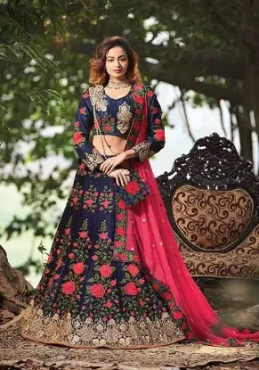 Picture of lehenga choli dupatta set designer indian bollywood tea