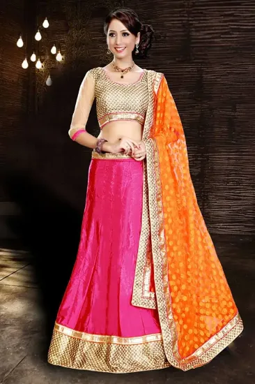 Picture of lehenga choli partywear indian designer wedding dress e