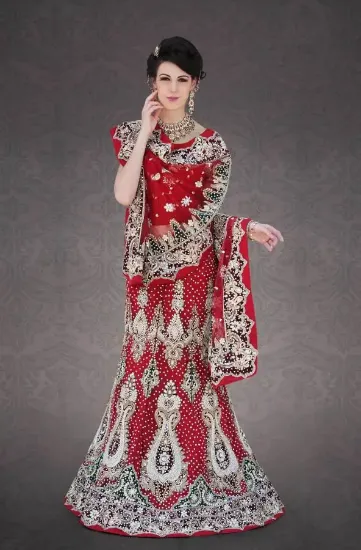 Picture of lehenga choli traditional wedding women indian bollywo,