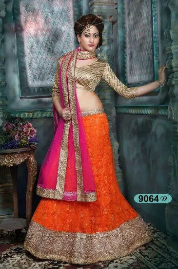 Picture of lehenga choli wedding embroidery partywear traditional 