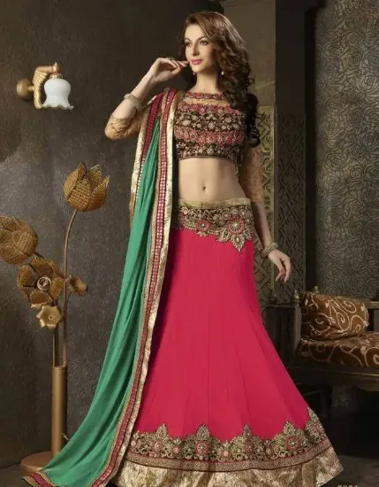 Picture of lehenga indian party women dress sari bollywood pakist,