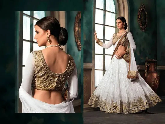 Picture of lehenga saree women indian designer dress sari wedding,