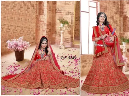 Picture of lehenga set chanderi cotton red cotton lining ethnic l,