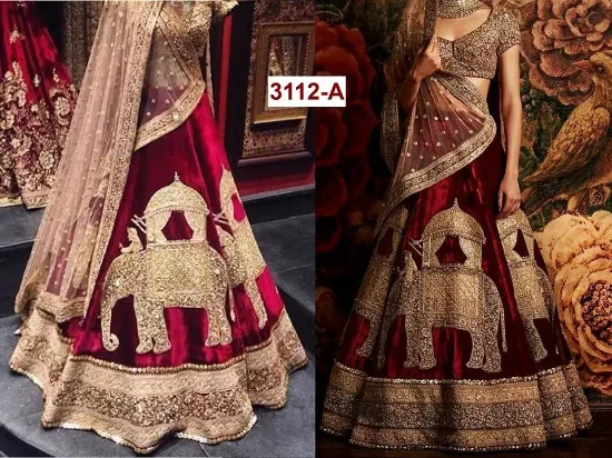 Picture of lehenga with velvet blouse,ghagra choli for 1 year old,