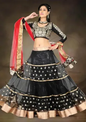 Picture of lehenga with velvet dupatta,ghagra choli navelchaniya c