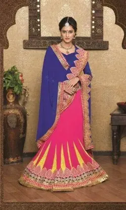 Picture of light party wear lehenga,zeel clothing red velvet lehen