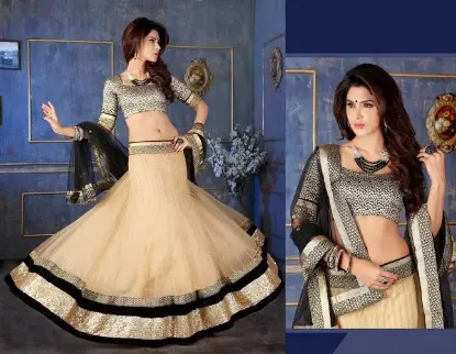 Picture of low beach dress lehenga choli,lehenga half sareechaniya