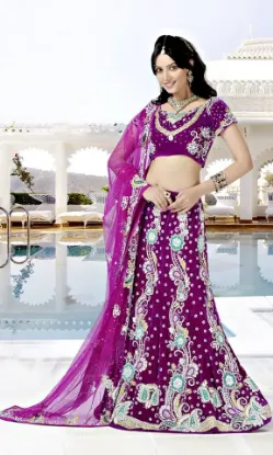 Picture of magenta wedding bridal lehenga bollywood indian pakista