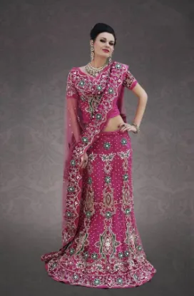 Picture of maroon wedding bridal lehenga bollywood indian pakista,