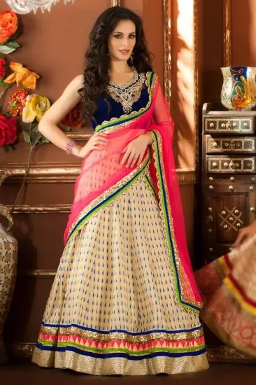 Picture of matka silk lehengachaniya choli,choli,lehenga,belly dan