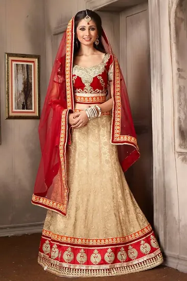 Picture of modest maxi gown bridal wedding indian lehenga choli fa