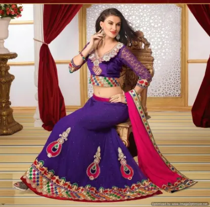 Picture of modest maxi gown bridal wedding indian lehenga choli fa