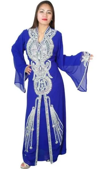 Picture of a wedding dress blue,abaya,jilbab,kaftan dress,dubai ka