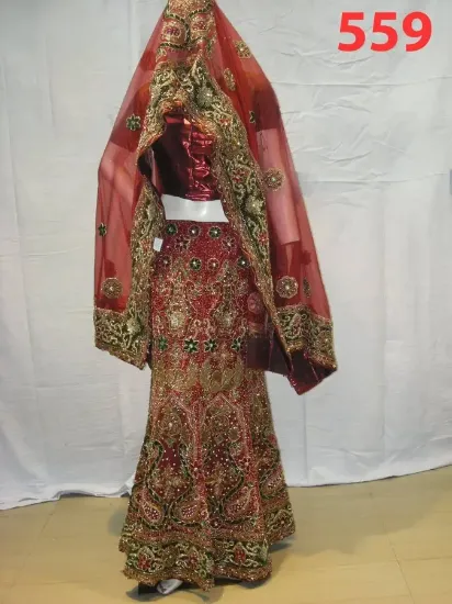 Picture of modest maxi gown designer wear bridal lehenga choli ind