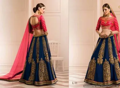 Picture of modest maxi gown lehenga choli ethnic partywear piece b