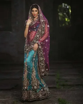 Picture of modest maxi gown pakistani bridal lehenga,lehenga 7108c